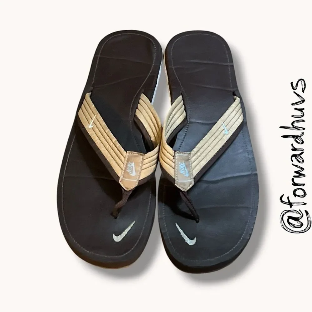 Nike 72 Brown Tan Flip Flop Sandals Men’s 10 Women’s 11.5